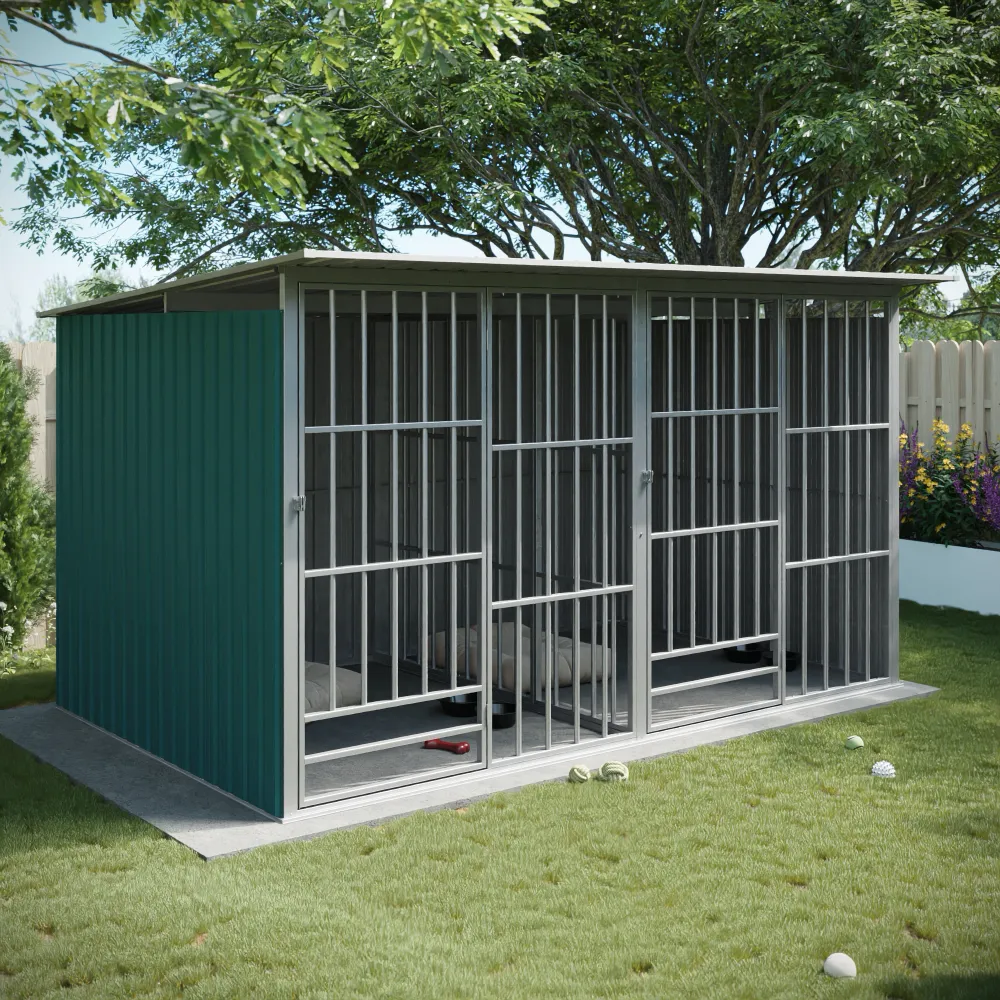 Box per cani in acciaio zincato 323x221x179,8cm colore verde Box per cani in acciaio zincato 323x221x179,8cm colore verde