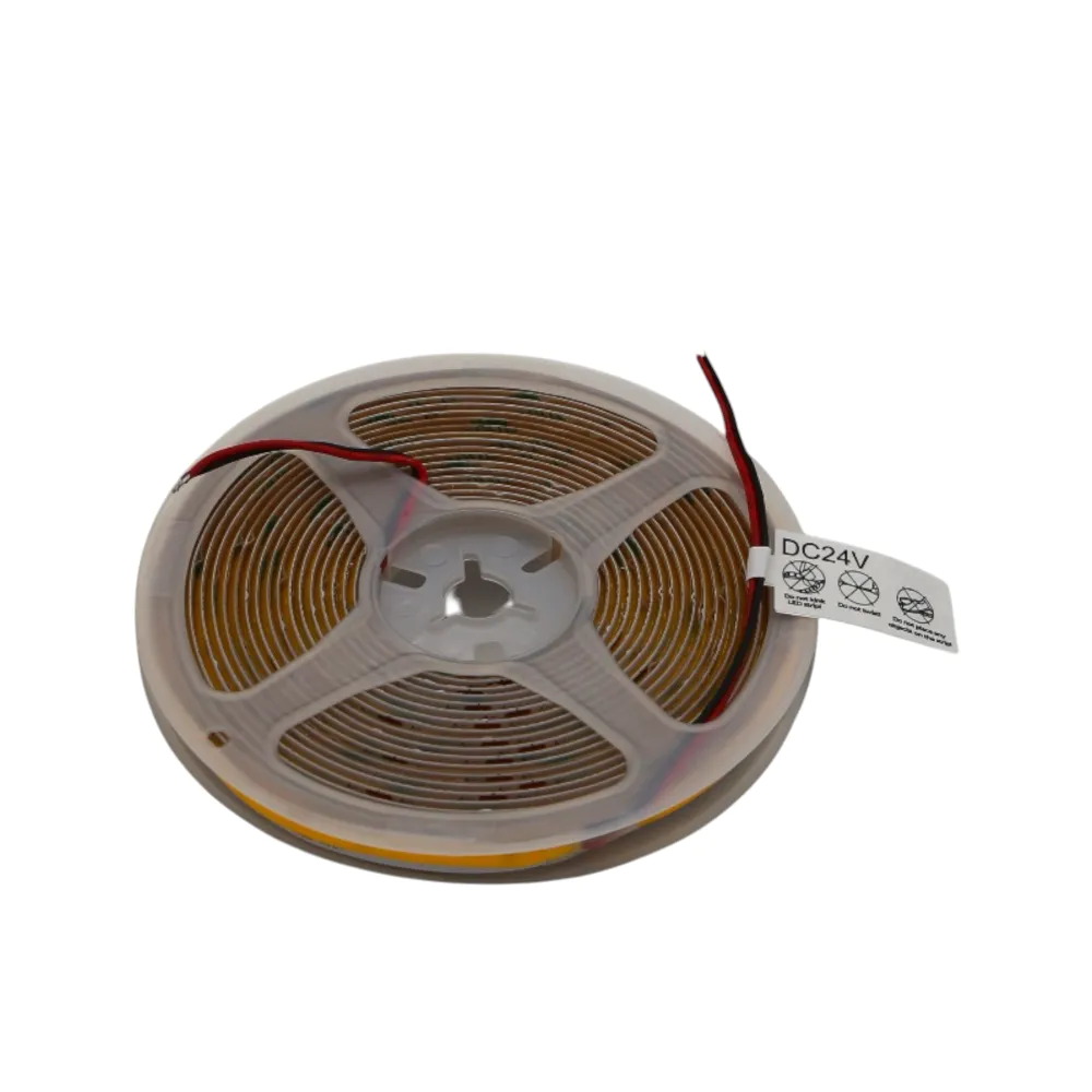 Striscia LED COB 24V 480LED/m 5m tagliabile ogni 5cm 10W/m luce fredda 6000K