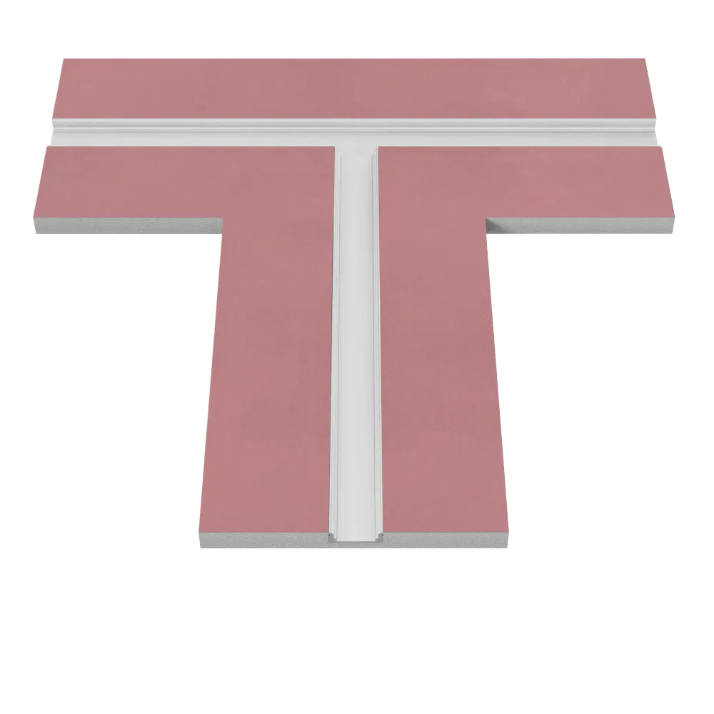 Cartongesso con profilo in alluminio integrato "T" ignifugo