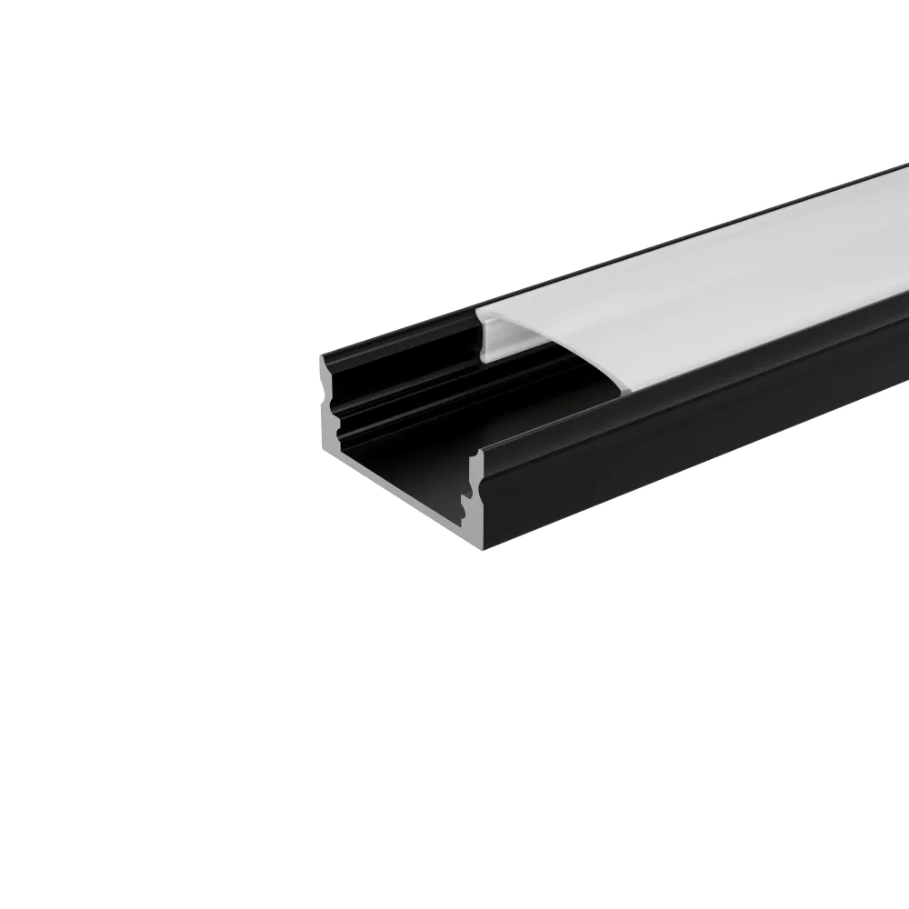 Profilo slim in alluminio nero 2mt per striscia led