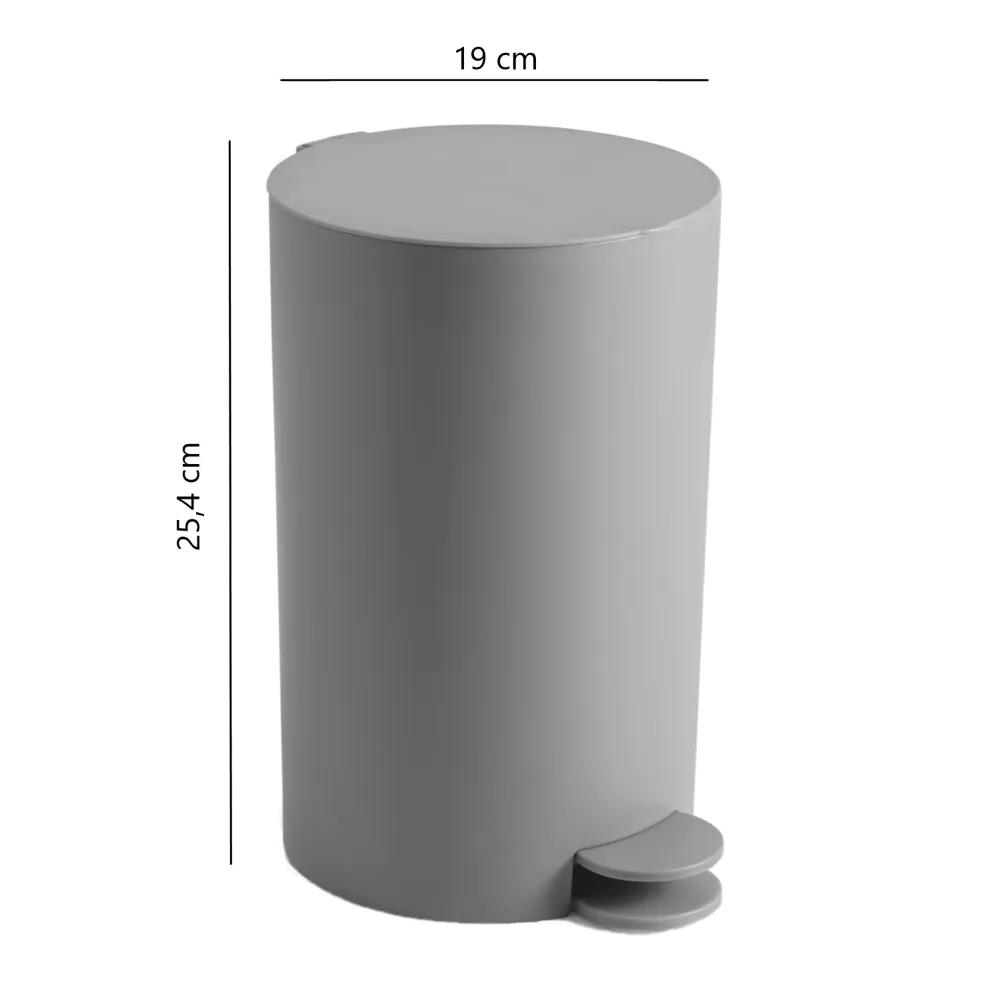 Portarifiuti 3LT grigio opaco | Sharon