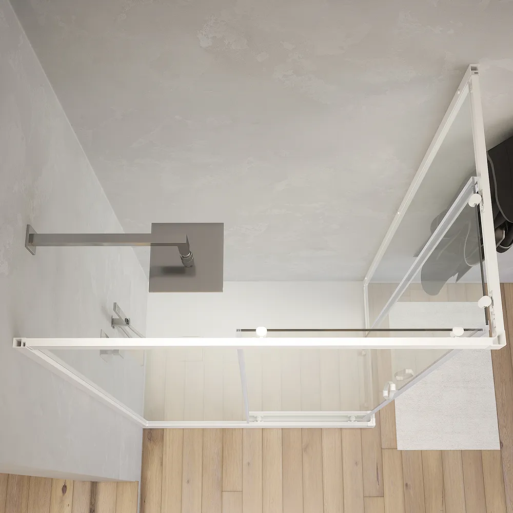 Box doccia angolare 80x120 cm trasparente 4 mm profili bianchi | Grenada Box doccia angolare 80x120 cm trasparente 4 mm profili bianchi | Grenada