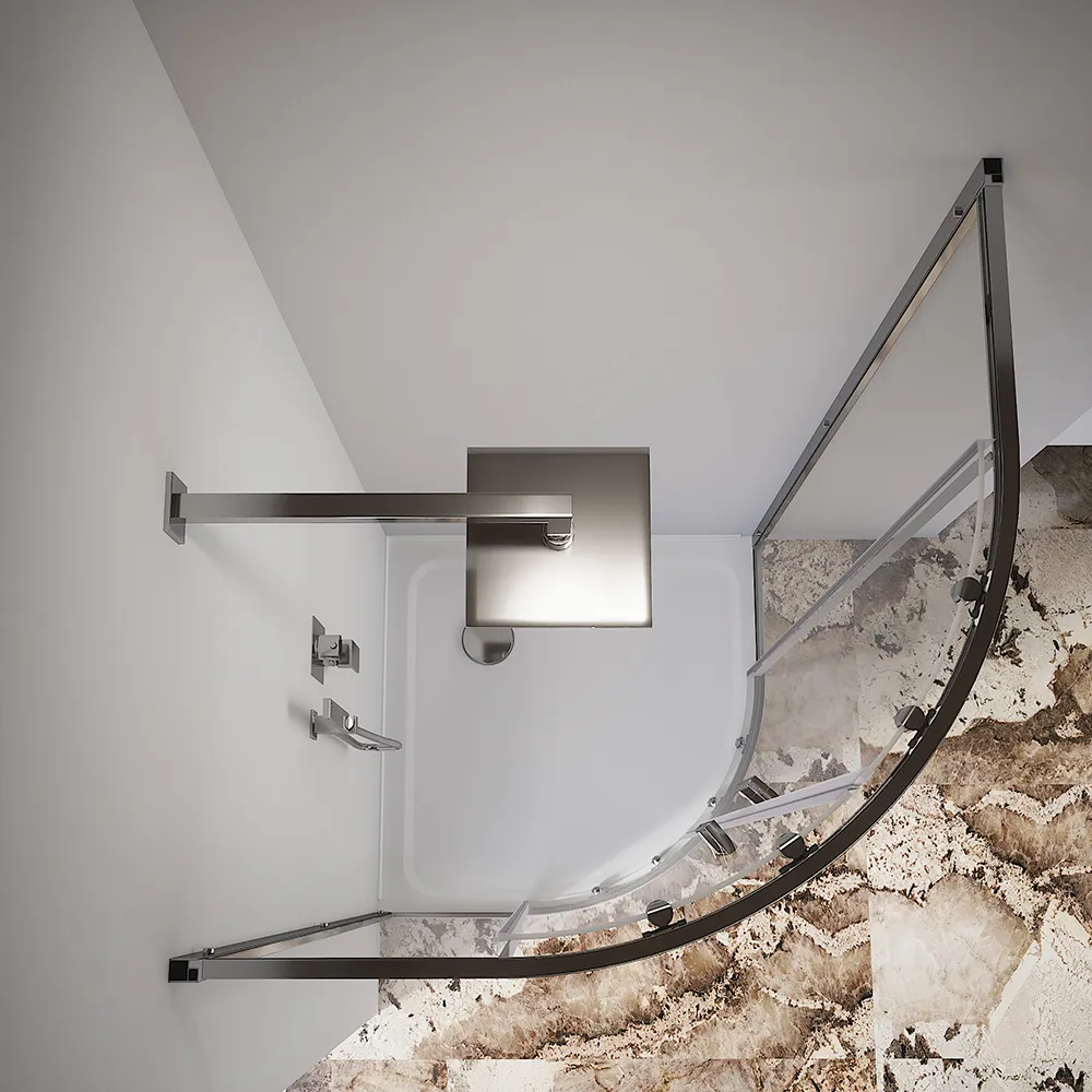 Box doccia semicircolare 80x80 cm profili cromati vetro 6 mm trasparente h185 | Tonga Box doccia semicircolare 80x80 cm profili cromati vetro 6 mm trasparente h185 | Tonga