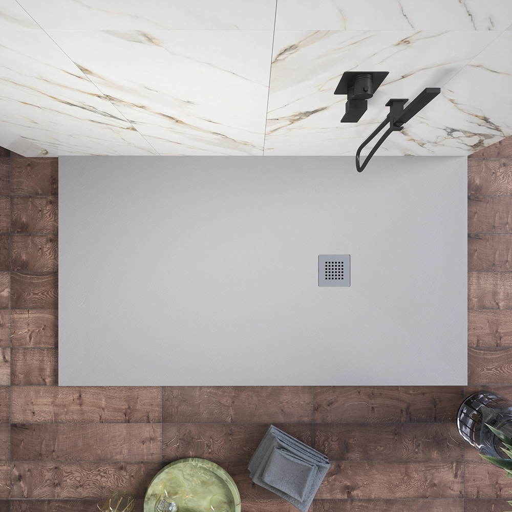 Piatto doccia 80x120cm in marmoresina grigio effetto pietra | Kos Piatto doccia 80x120cm in marmoresina grigio effetto pietra | Kos