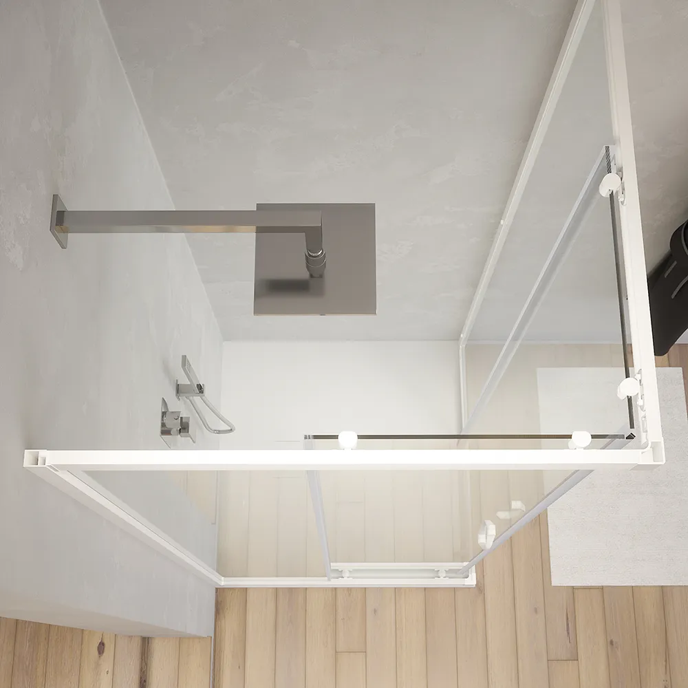 Box doccia angolare 80x80 cm trasparente 4 mm profili bianchi | Grenada Box doccia angolare 80x80 cm trasparente 4 mm profili bianchi | Grenada