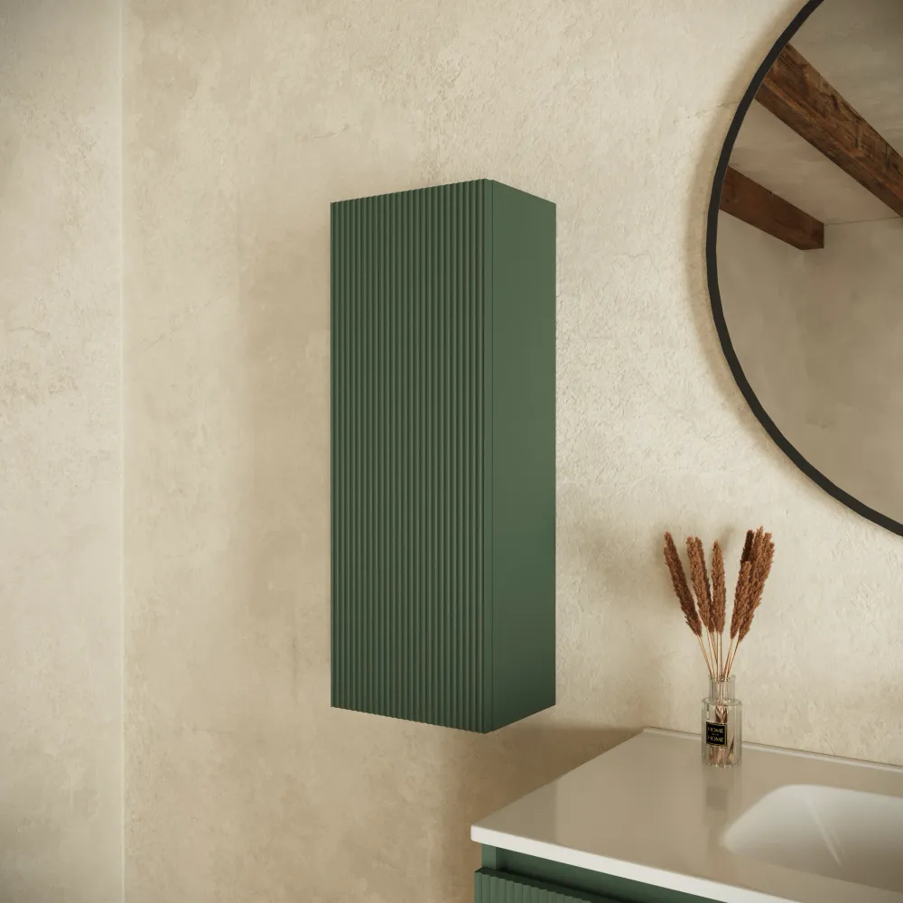 Colonna bagno sospesa cannettata 75cm verde foresta reversibile | Pelion