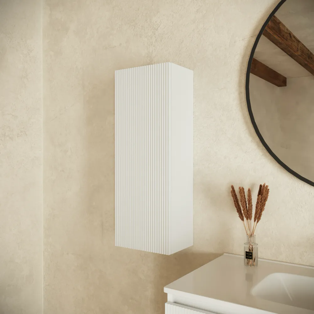 Colonna bagno sospesa cannettata 75cm bianco opaco reversibile | Pelion Colonna bagno sospesa cannettata 75cm bianco opaco reversibile | Pelion