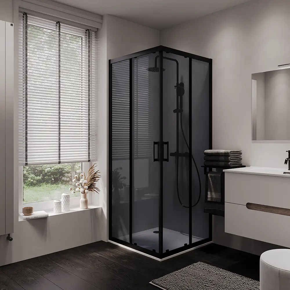 Box doccia angolare Java apertura scorrevole vetro fume Box doccia angolare Java apertura scorrevole vetro fume
