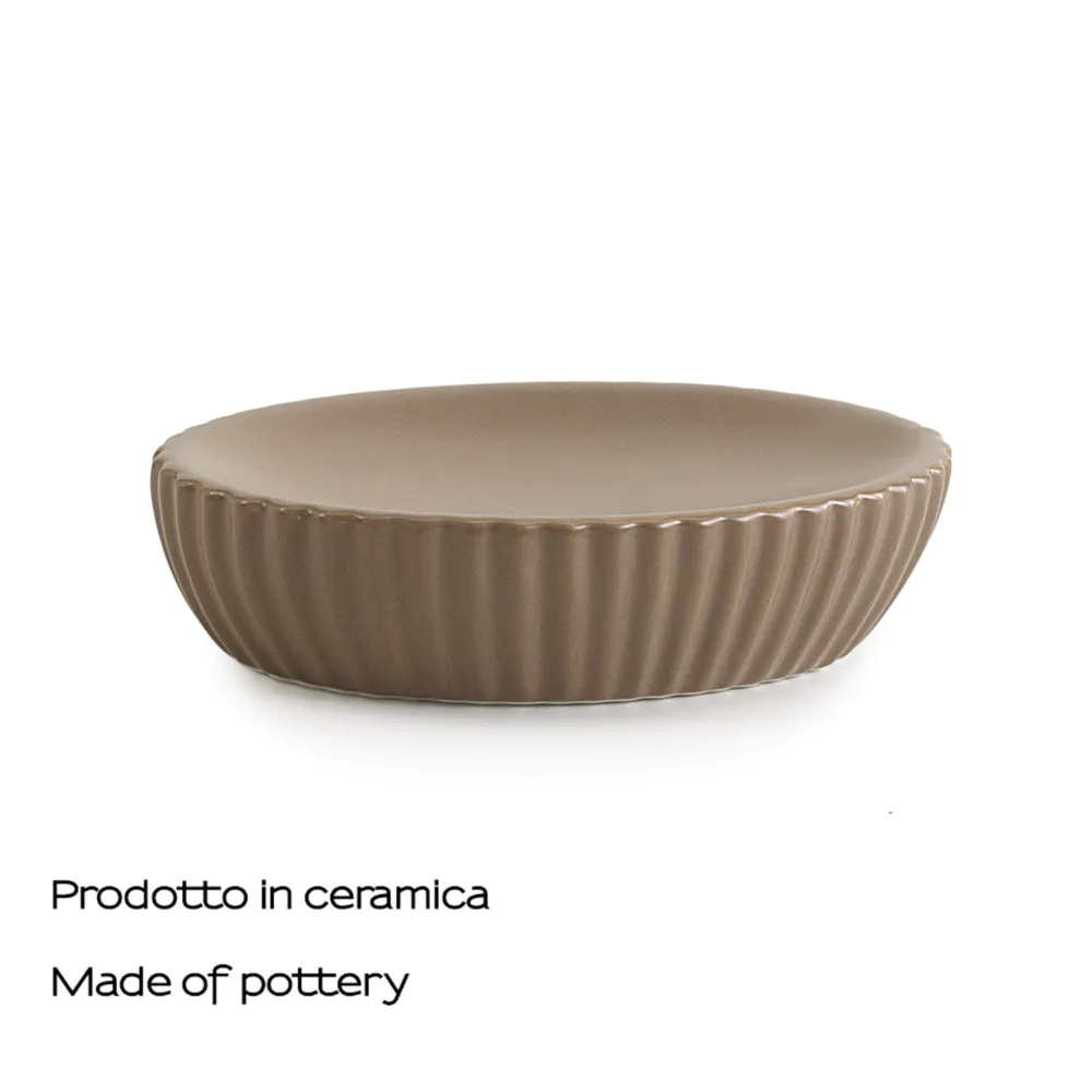 Portasapone Gedy in ceramica tortora | Marika