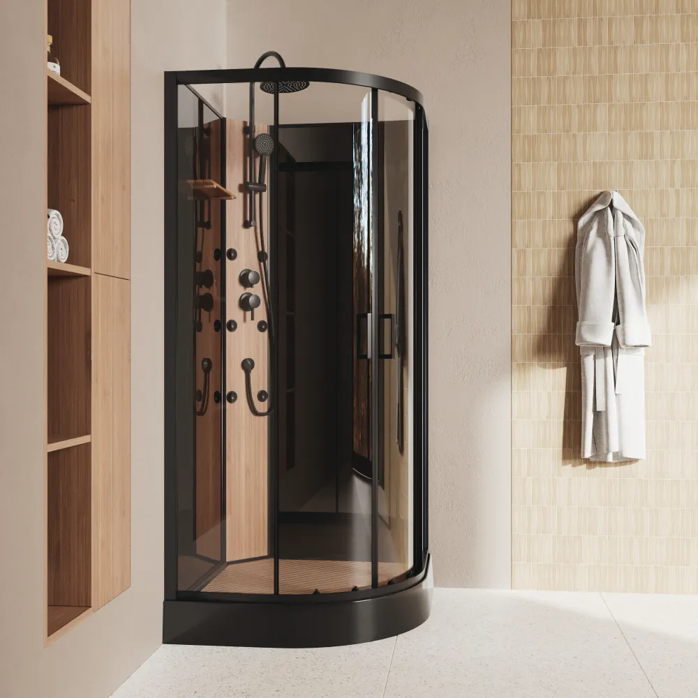 Cabina doccia idromassaggio semicircolare 90x90 cm multifunzione h225cm | Brac