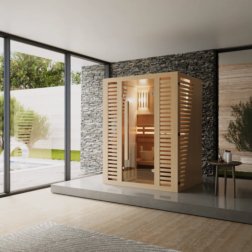 Sauna finlandese da interno 150x120cm h190cm in legno hemlock | Abisko Sauna finlandese da interno 150x120cm h190cm in legno hemlock | Abisko