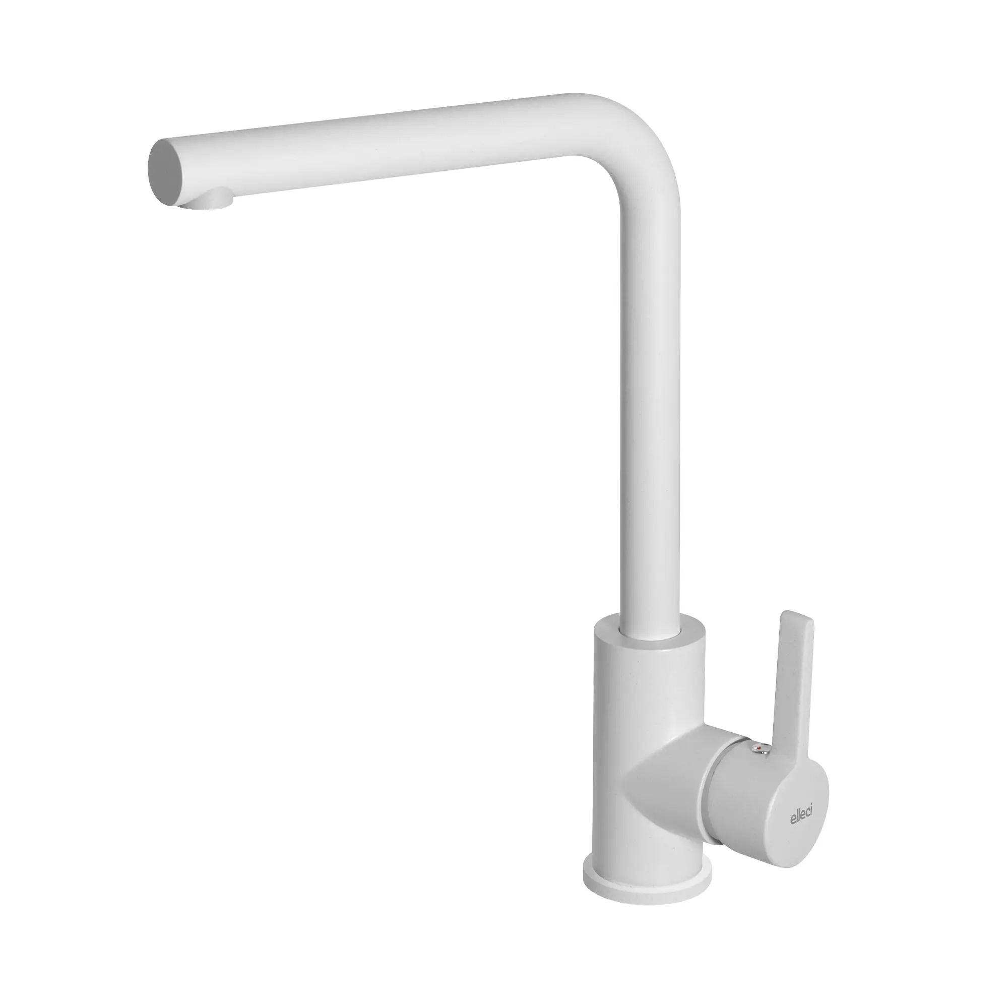 Elleci Miscelatore lavello cucina monocomando con canna girevole finitura granitek bianca | Shell