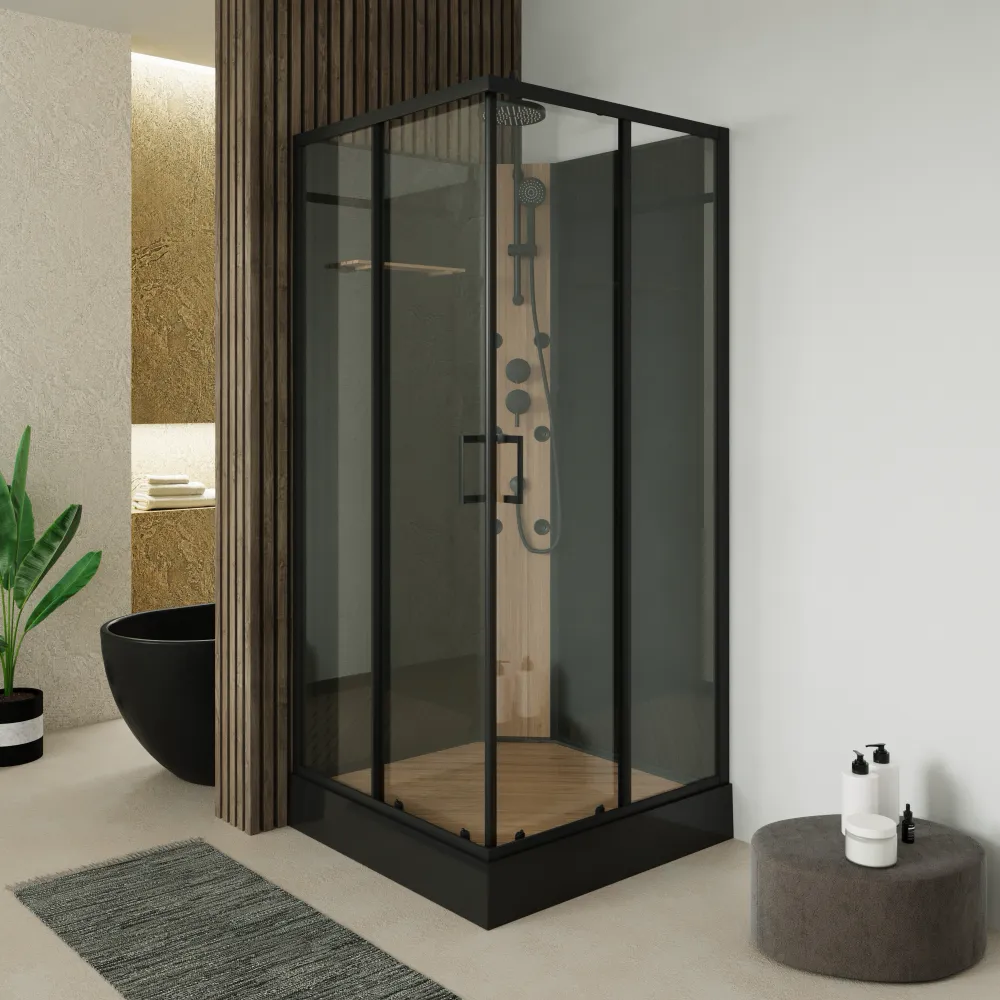 Cabina doccia idromassaggio angolare 90x90cm multifunzione h225cm | Saba