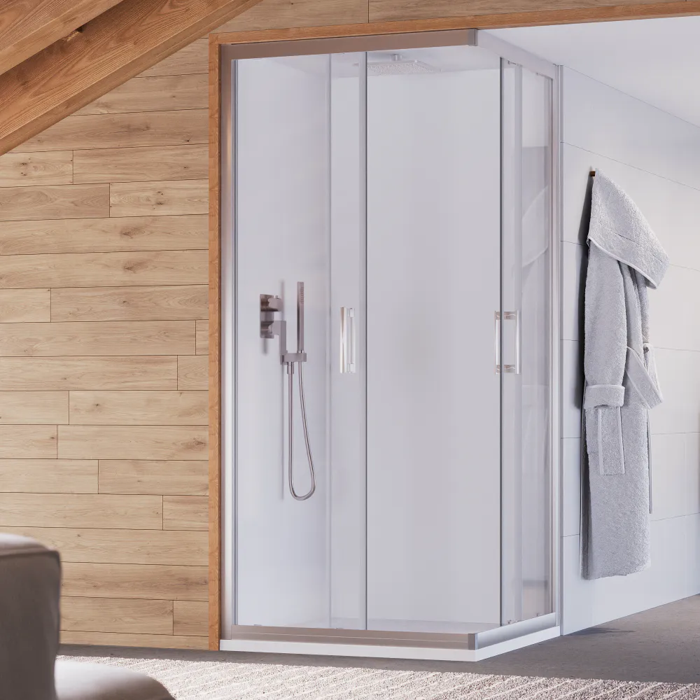 Box doccia 70x90 cm apertura angolare due ante scorrevoli vetro trasparente h170 | Java Box doccia 70x90 cm apertura angolare due ante scorrevoli vetro trasparente h170 | Java