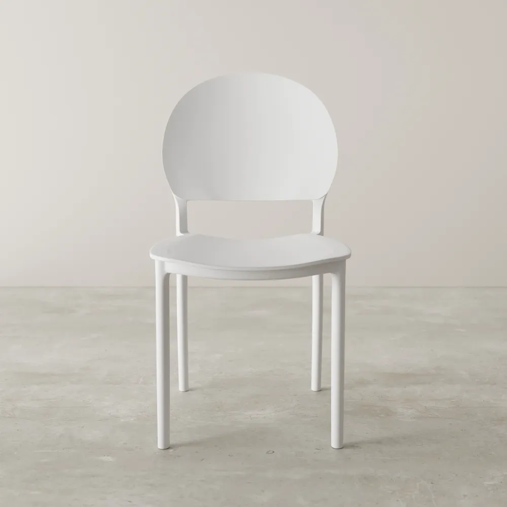 Sedia impilabile in polipropilene bianca | Lara