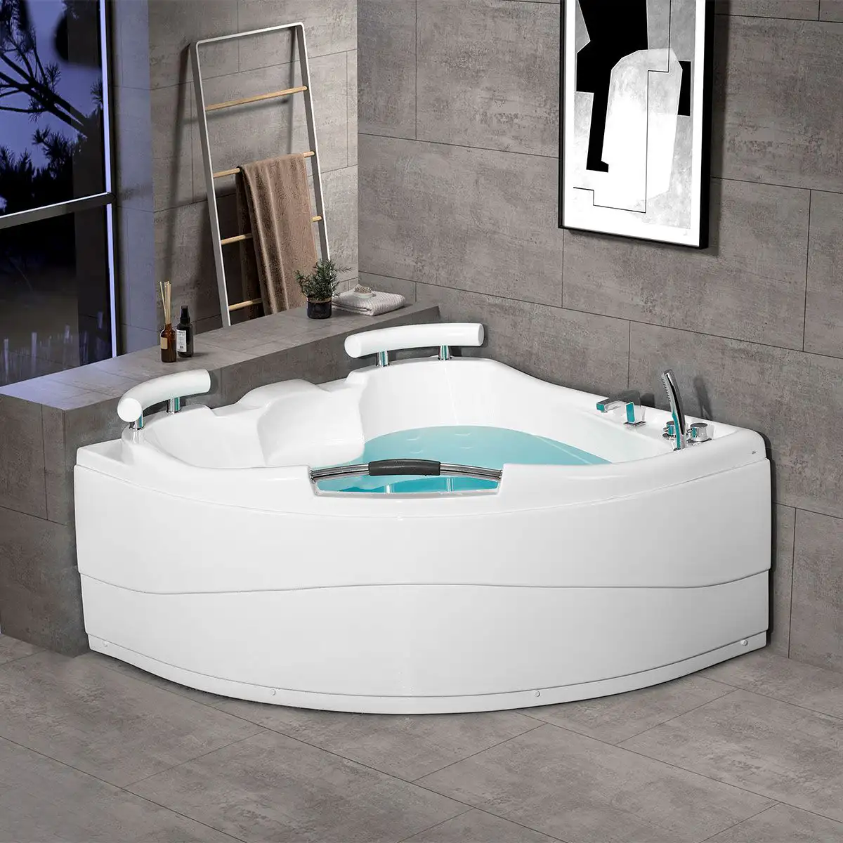 Vasca idromassaggio mod. Heaven in contesto di arredo bagno moderno Vasca idromassaggio mod. Heaven in contesto di arredo bagno moderno