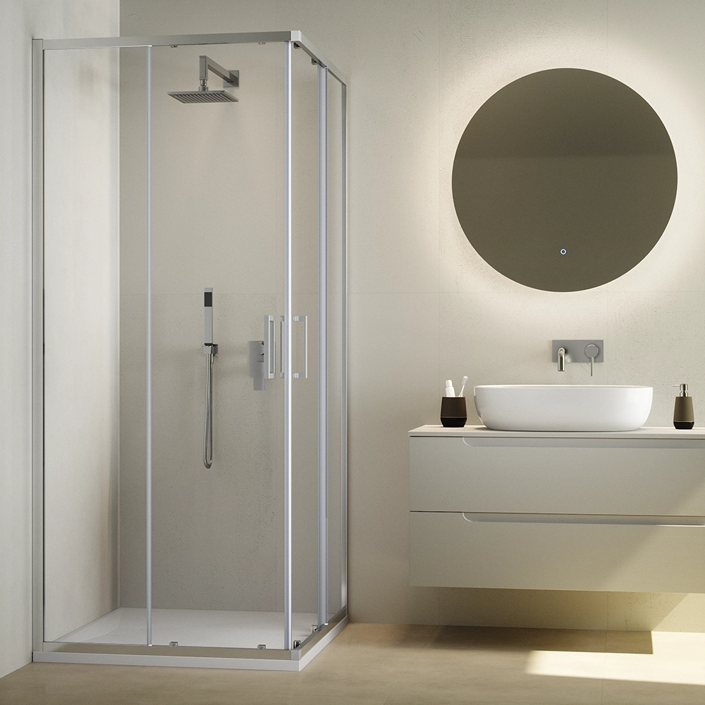 Box doccia 80x120 cm scorrevole vetro 6mm trasparente con trattamento anticalcare h195cm scorrevole | Aruba Box doccia 80x120 cm scorrevole vetro 6mm trasparente con trattamento anticalcare h195cm scorrevole | Aruba