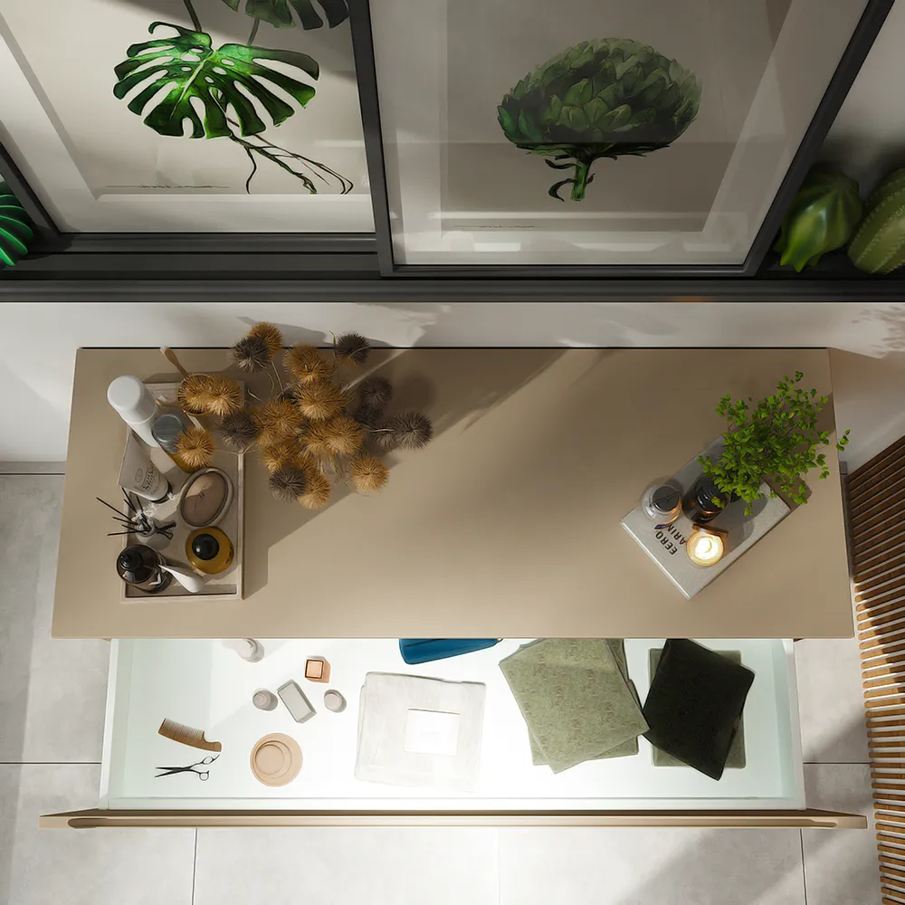 Cassettone scorrevole 120cm sabbia opaco chiusura soft-close | Bako Cassettone scorrevole 120cm sabbia opaco chiusura soft-close | Bako