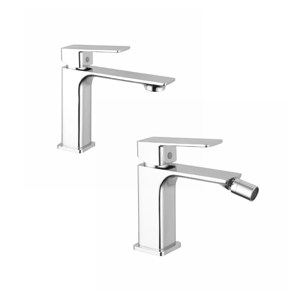 Coppia miscelatori lavabo bidet senza scarico slim cromato | Ingrid Coppia miscelatori lavabo bidet senza scarico slim cromato | Ingrid