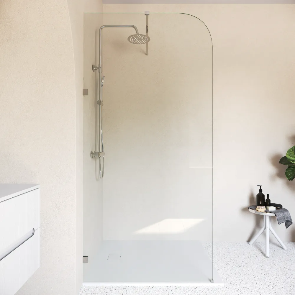 Doccia walk-in arco 100cm con cerniere cromate vetro 8mm trasparente easy clean h200 | Senja