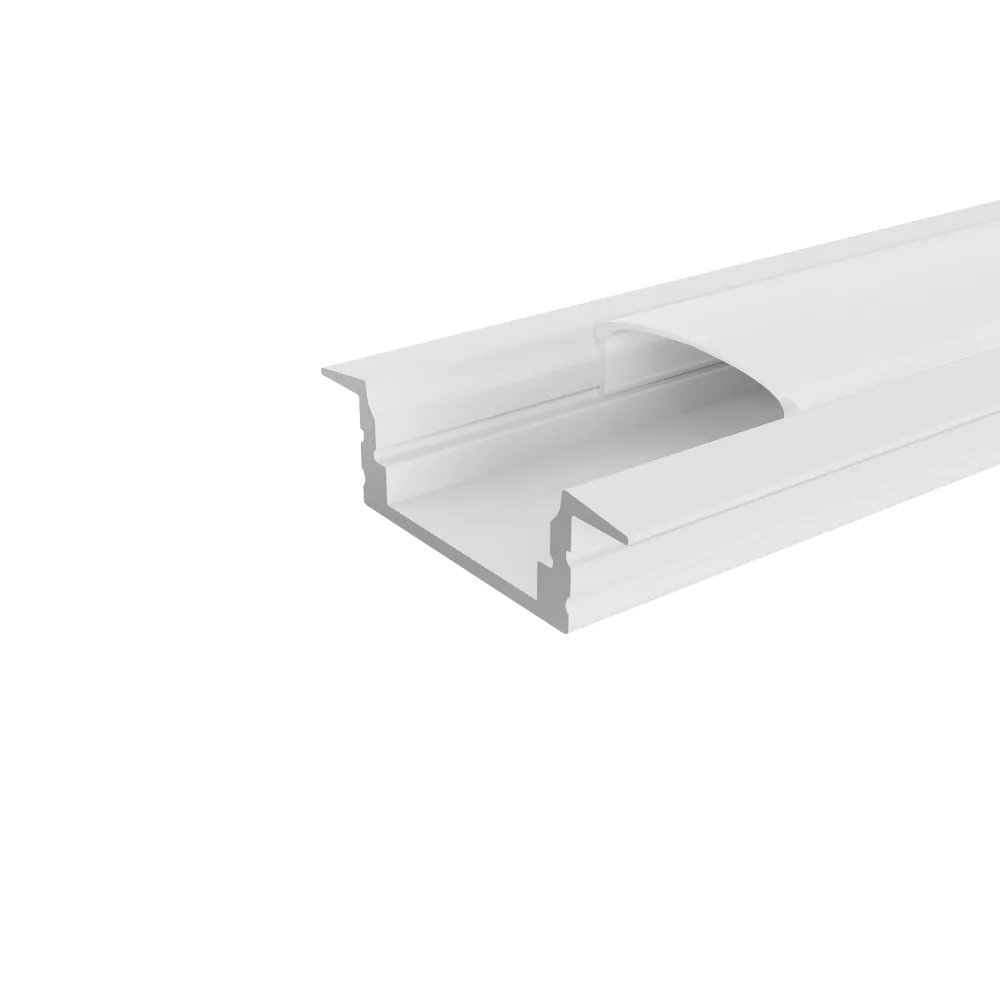 Profilo da incasso in alluminio bianco 1mt per doppia striscia led
