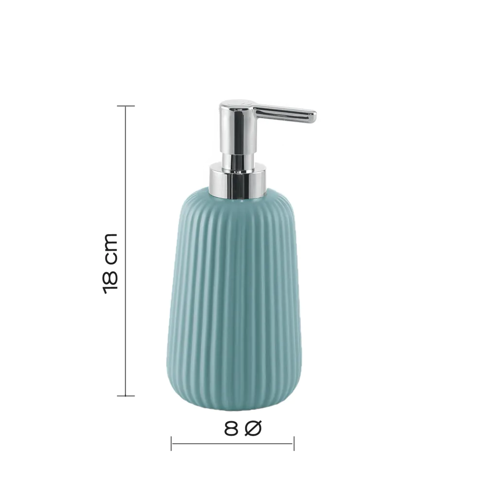 Dispenser dosasapone Gedy in ceramica azzurro polvere | Marika