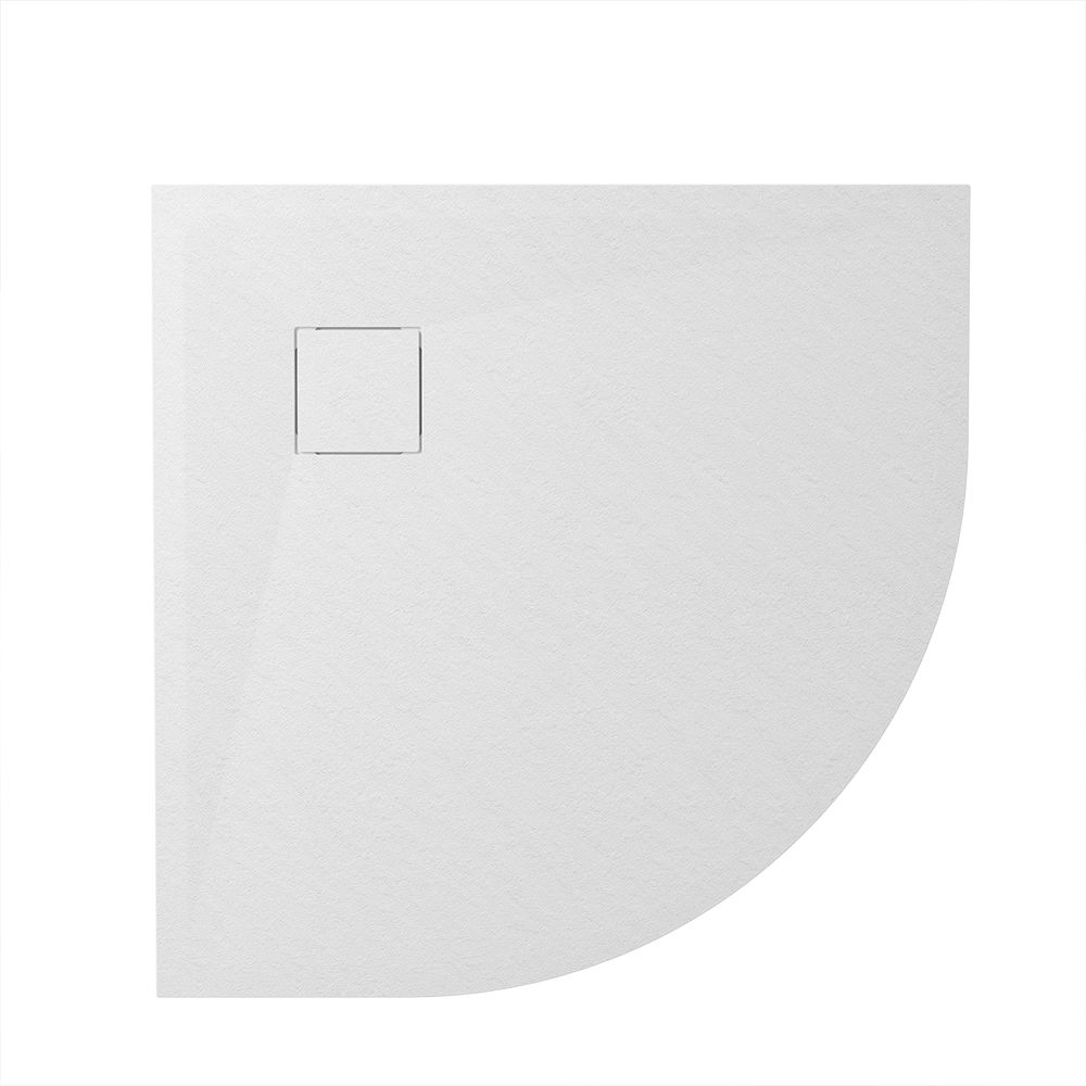 Piatto doccia 80x80 cm semicircolare colore bianco effetto pietra | Samos Piatto doccia 80x80 cm semicircolare colore bianco effetto pietra | Samos