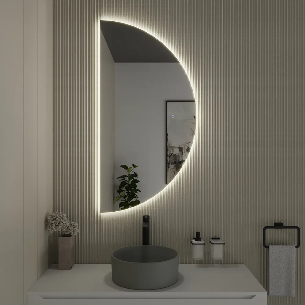 Specchio led 60x120 cm retroilluminato touch screen luce neutra| Luna Specchio led 60x120 cm retroilluminato touch screen luce neutra| Luna