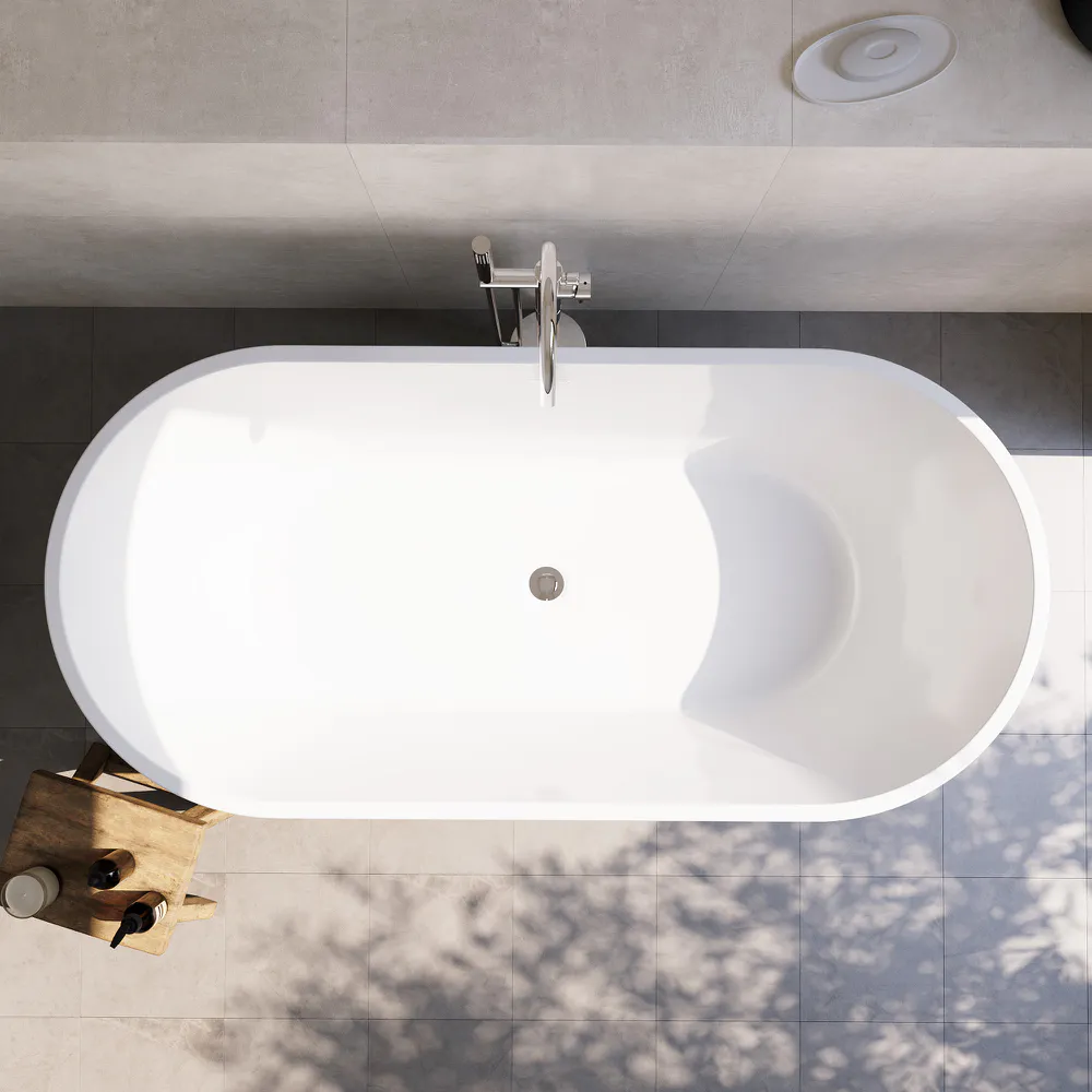 Vasca da bagno freestanding 180cm in acrilico bianco lucido | Rania