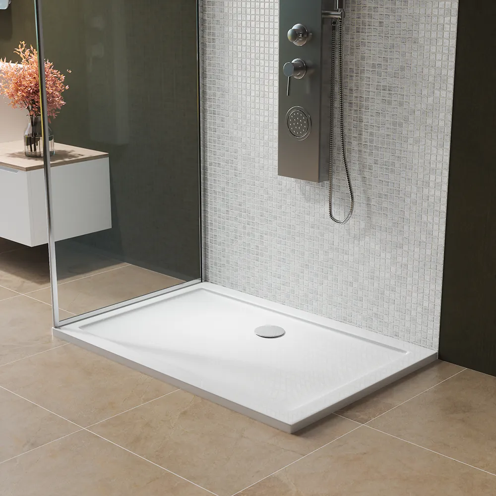 Piatto doccia 80x120 cm bianco lucido bordato in acrilico rinforzato | Asteios Piatto doccia 80x120 cm bianco lucido bordato in acrilico rinforzato | Asteios