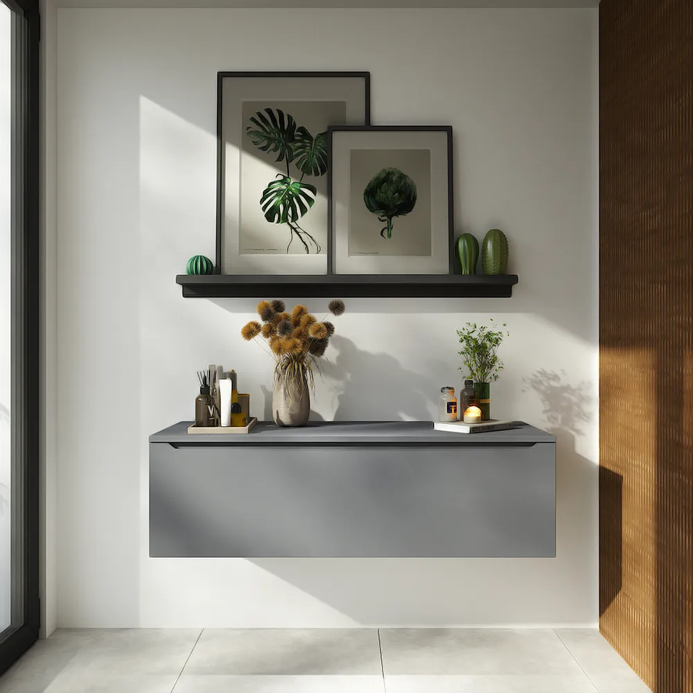 Cassettone scorrevole 120cm grigio opaco chiusura soft-close | Bako Cassettone scorrevole 120cm grigio opaco chiusura soft-close | Bako