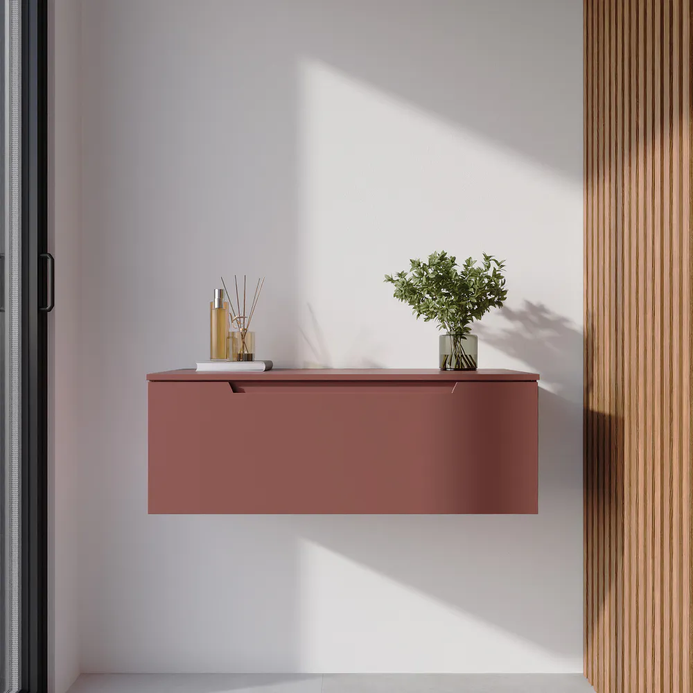 Cassettone scorrevole 90cm terracotta opaco chiusura soft-close | Bako Cassettone scorrevole 90cm terracotta opaco chiusura soft-close | Bako