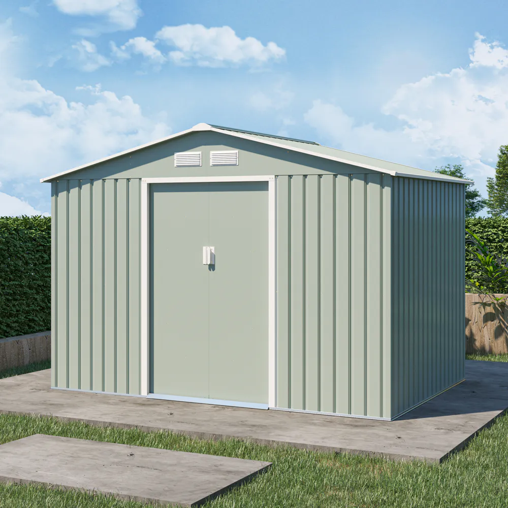 Casetta da giardino in acciaio zincato verde chiaro 2,77x1,95x1,93 m - 65kg - 4,8 metri quadri