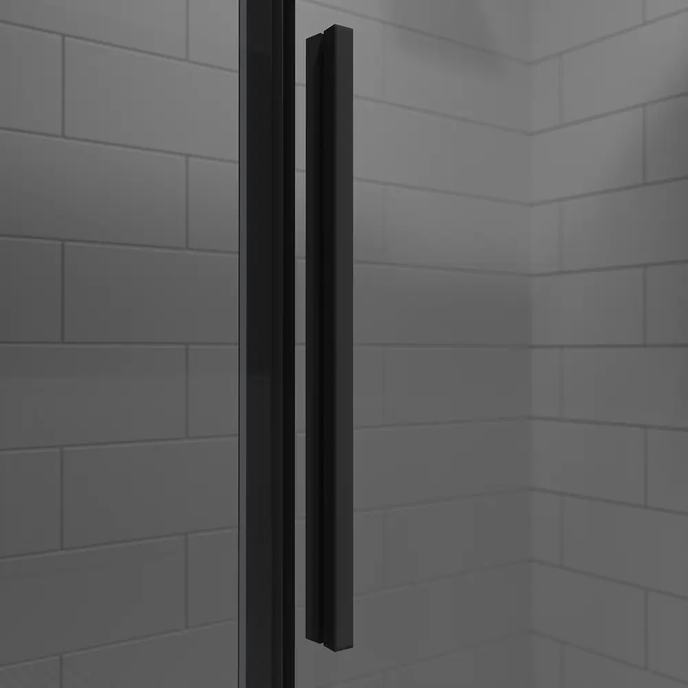 Box doccia 80x120 cm scorrevole vetro 8mm fumé profili nero opaco h195cm | Creta Box doccia 80x120 cm scorrevole vetro 8mm fumé profili nero opaco h195cm | Creta