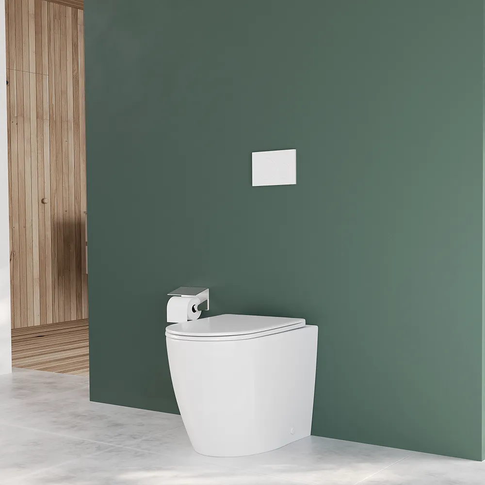 Vaso WC filomuro rimless in ceramica bianco lucido con sedile soft-close | Europa Small Vaso WC filomuro rimless in ceramica bianco lucido con sedile soft-close | Europa Small