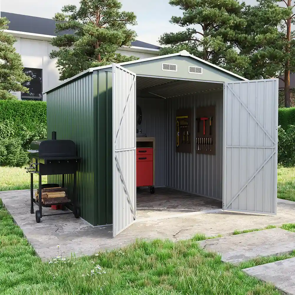 Casetta da giardino in acciaio zincato verde 2,56x2,56xh2,16m - 111kg - 6,55 metri quadri Casetta da giardino in acciaio zincato verde 2,56x2,56xh2,16m - 111kg - 6,55 metri quadri