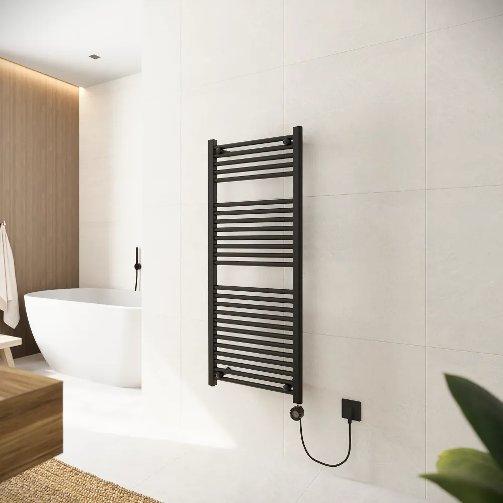 Termoarredo elettrico 1200x500 nero opaco interasse 450 | Polaris