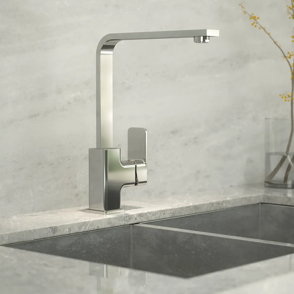 Miscelatore lavello cucina cromato con canna L girevole | Ginepro Miscelatore lavello cucina cromato con canna L girevole | Ginepro