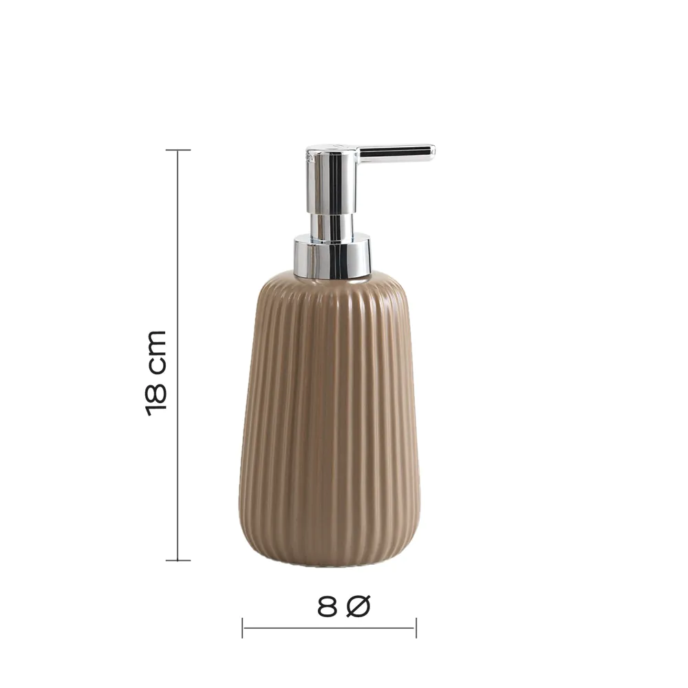 Dispenser dosasapone Gedy in ceramica tortora | Marika