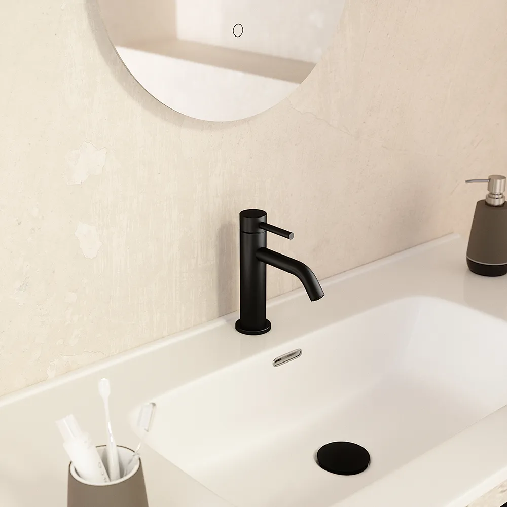 Miscelatore lavabo senza scarico slim nero opaco | Bette Miscelatore lavabo senza scarico slim nero opaco | Bette