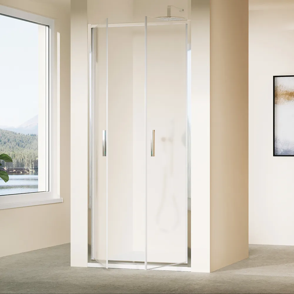 Porta doccia 100cm con apertura saloon profili slim cromati vetro 6mm opaco h190 | Portofino Porta doccia 100cm con apertura saloon profili slim cromati vetro 6mm opaco h190 | Portofino