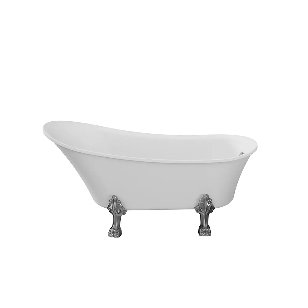 Vasca da bagno freestanding 176cm bianco lucido piedi cromati Mod. Vittoria Vasca da bagno freestanding 176cm bianco lucido piedi cromati Mod. Vittoria