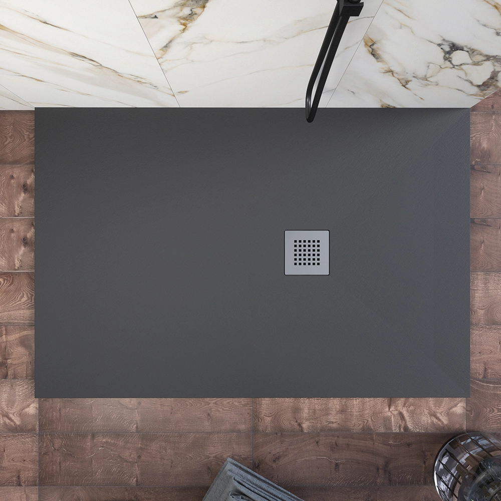 Piatto doccia 80x100cm in marmoresina nero effetto pietra | Kos Piatto doccia 80x100cm in marmoresina nero effetto pietra | Kos