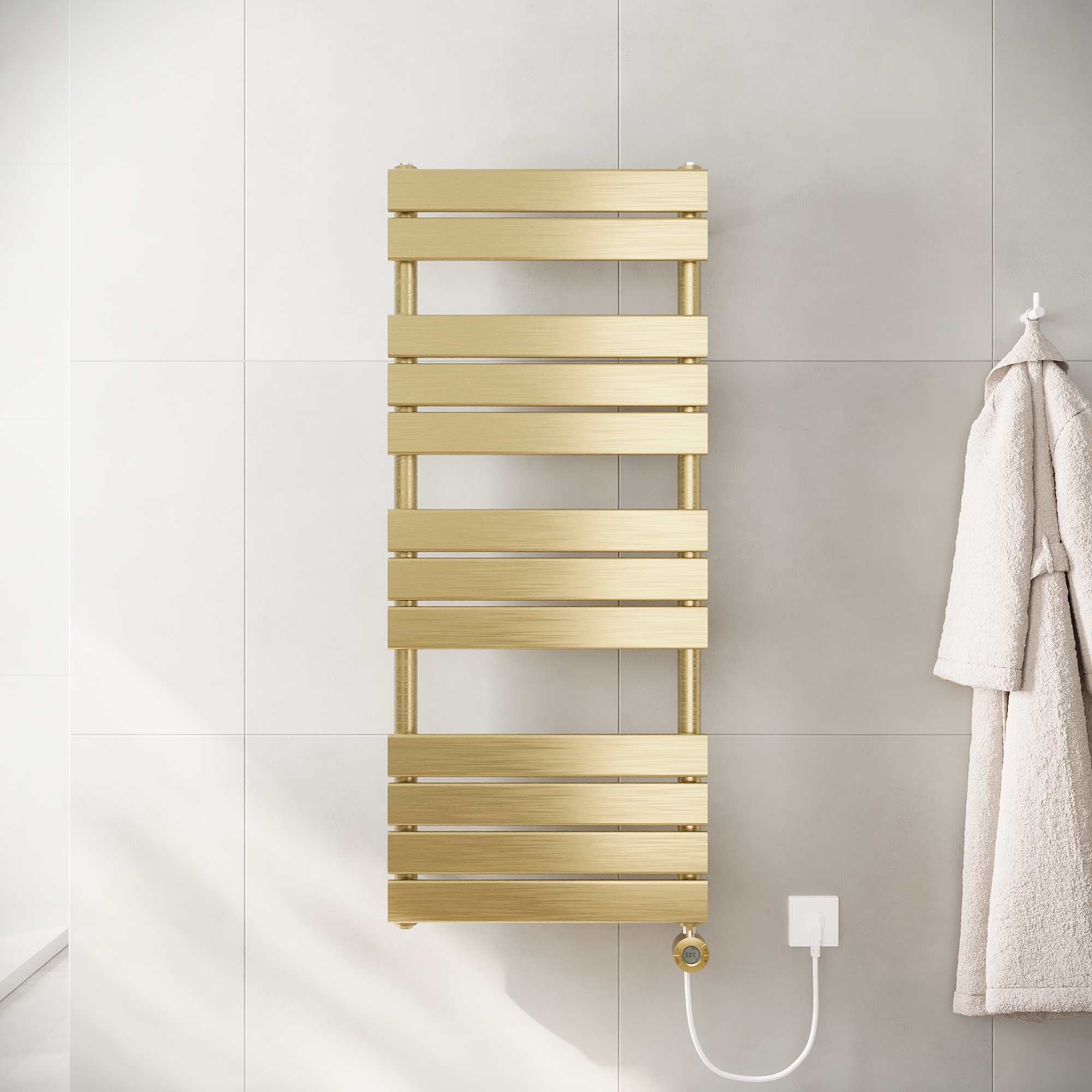 Termoarredo elettrico 1200x500 oro spazzolato interasse 450 | Andromeda Termoarredo elettrico 1200x500 oro spazzolato interasse 450 | Andromeda