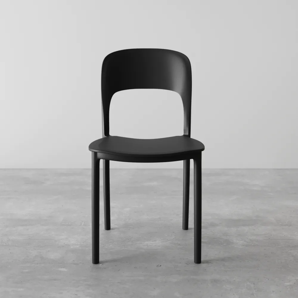 Sedia impilabile in polipropilene nera | Ines