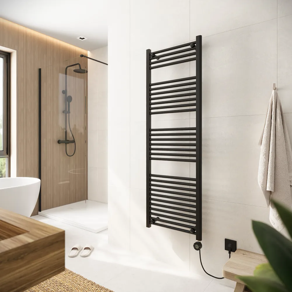 Termoarredo elettrico 1600x500 nero opaco interasse 450 | Polaris