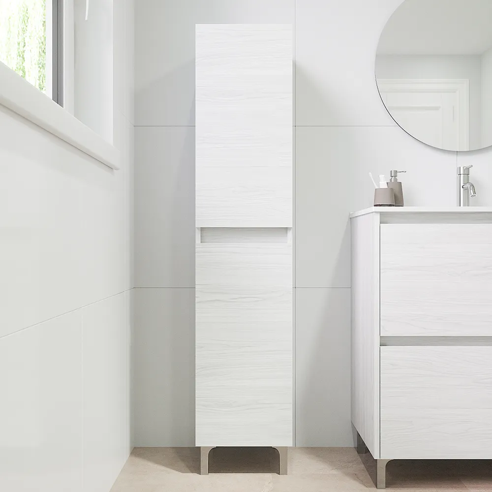 Colonna a terra 136cm con due ante bianco effetto legno | Sila Colonna a terra 136cm con due ante bianco effetto legno | Sila