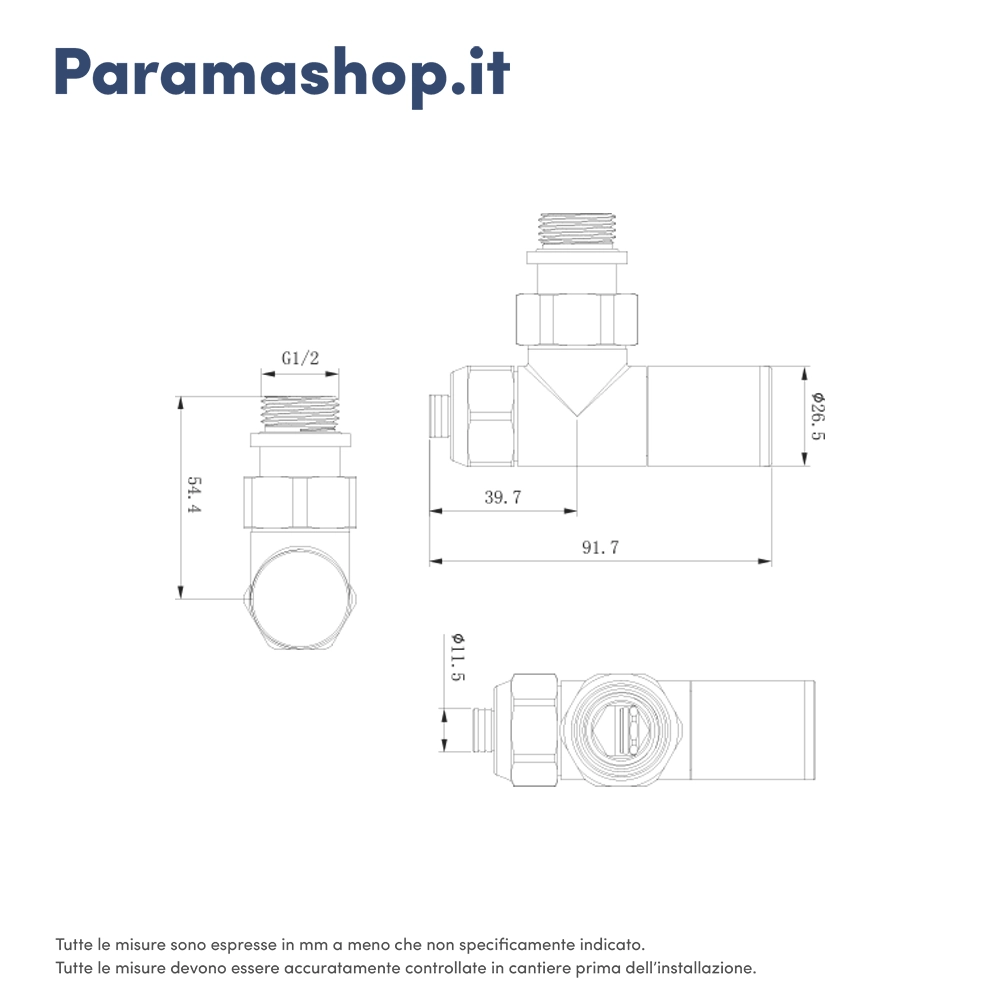 Coppia valvole termostabilizzanti per termoarredo con detentore e raccordi per multistrato 16x2 bianco Coppia valvole termostabilizzanti per termoarredo con detentore e raccordi per multistrato 16x2 bianco