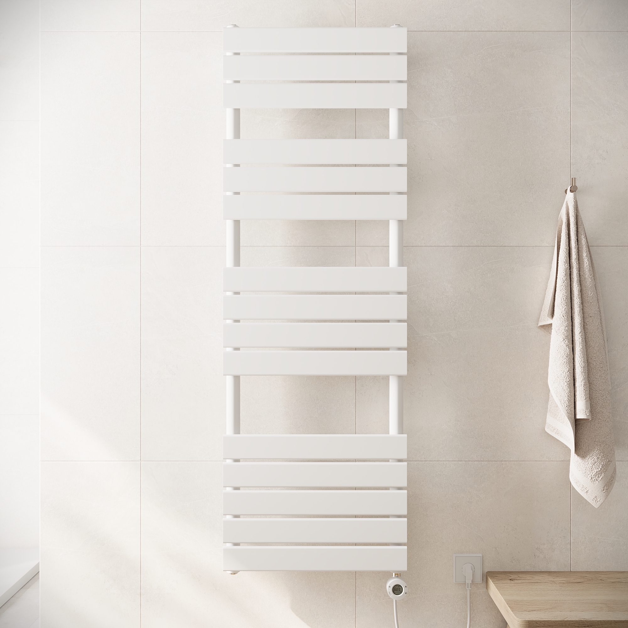 Termoarredo elettrico 1500x500 bianco opaco interasse 450 | Andromeda