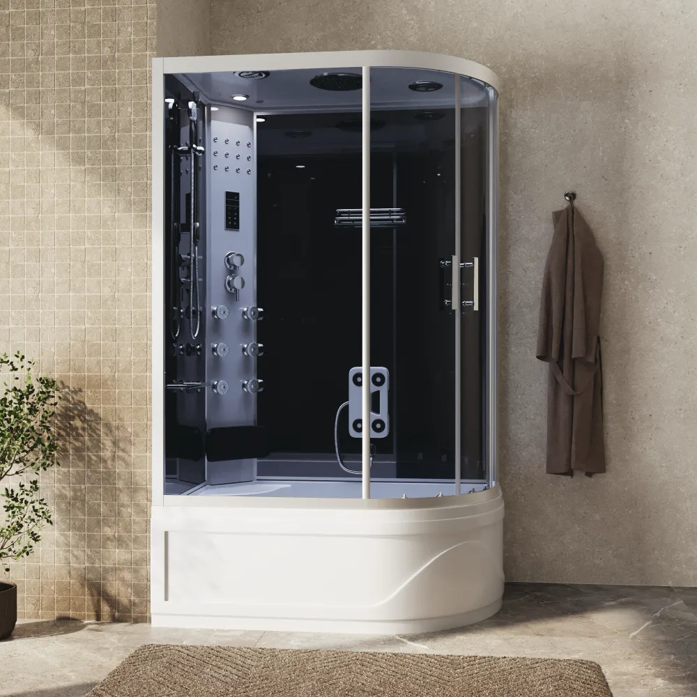 Cabina doccia idromassaggio 85x130 cm lato sinistro h215cm con bagno turco | Malta Cabina doccia idromassaggio 85x130 cm lato sinistro h215cm con bagno turco | Malta